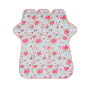 3-piece Luckypads organic cotton reusable menstrual pads, Night Pads Plus