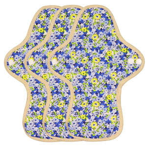 3-piece Luckypads organic cotton reusable menstrual pads, Day Pads