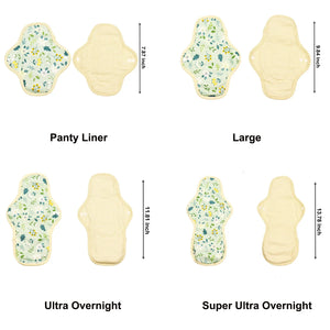Organic Cotton Reusable Menstrual Pads(Starter Kit)(7 Patterns Optional)