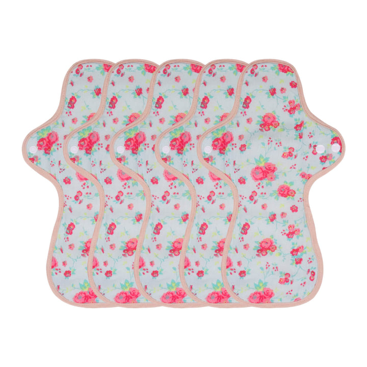 5-piece Luckypads organic cotton reusable pads, Night Pads