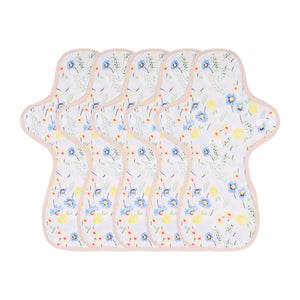 5-piece Luckypads organic cotton reusable pads, Night Pads