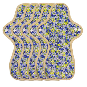 5-piece Luckypads organic cotton reusable pads, Night Pads