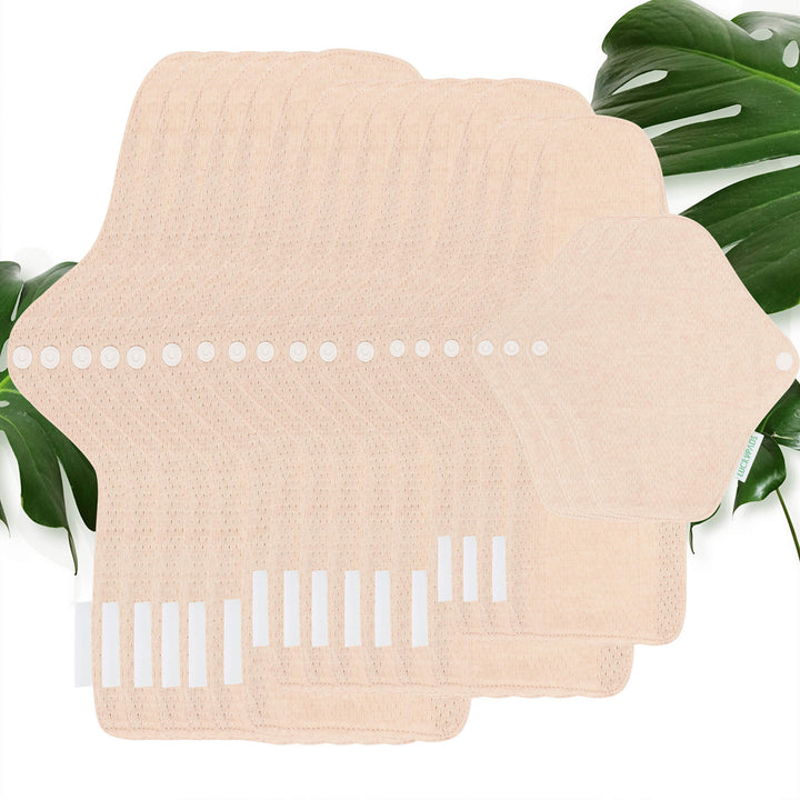 Luckypads organic cotton reusable pads, Heavy Flow Kit