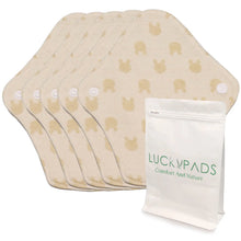Load image into Gallery viewer, 5-piece LUCKYPADS Organic Cotton Reusable Panty Liners Without Waterproof Layer in Beige Teddy – 7 Inch
