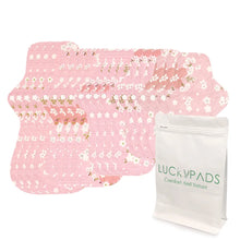Load image into Gallery viewer, LUCKYPADS Organic Cotton Reusable Period Pads Heavy Flow Set in Pink Floral
