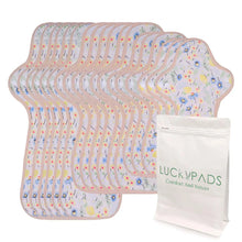 Load image into Gallery viewer, LUCKYPADS Organic Cotton Cloth Menstrual Pads Heavy Flow Set in Yellow Floral
