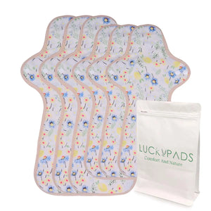 LUCKYPADS Organic Cotton Cloth Menstrual Pads Postpartum Set in Yellow Floral