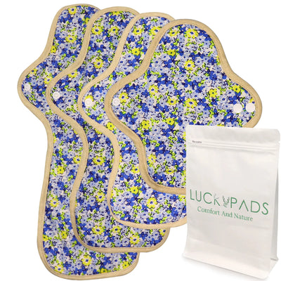 Organic Cotton Period Pads in Blue Floral(4 Size Optional)