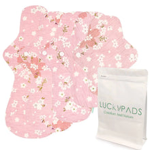 Load image into Gallery viewer, LUCKYPADS Organic Cotton Reusable Period Pads Starter Set in Pink Floral
