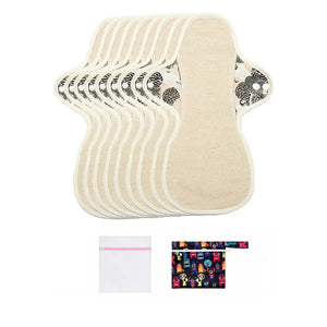 9-piece LUCKYPADS Organic Cotton Reusable Pocket Style Overnight Period Pads – 11.81 Inch