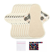 Load image into Gallery viewer, 9-piece LUCKYPADS Organic Cotton Reusable Pocket Style Period Day Pads
