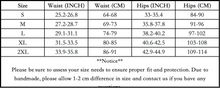 Load image into Gallery viewer, sizing chart of luckypads sexy period underwear

