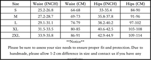 sizing chart of luckypads sexy period underwear