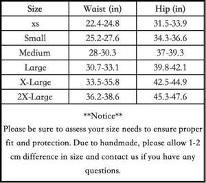 sizing chart of luckypads period swimwear teens