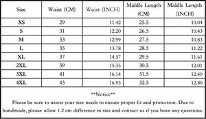 sizing chart of  luckypads period underwear for teens
