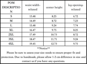sizing chart of luckypads thong period underwear