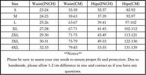 sizing chart of luckypads women period underwear