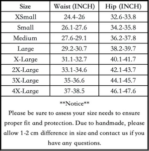 sizing chart of luckypads reusable menstrual panties