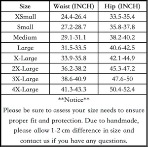 sizing chart of  luckypads period underwear sizing chart