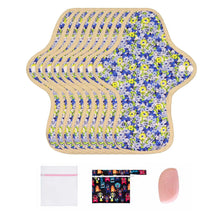 Load image into Gallery viewer, 9-piece 9.8" Organic Cotton Reusable Menstrual Pads(FREE Laundry Bag+Wet Bag+Stain-Removal Soap)
