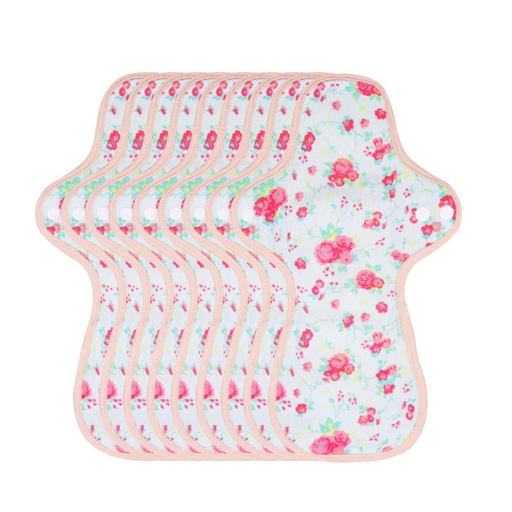 9-piece Luckypads reusable menstrual pads, Night Pads