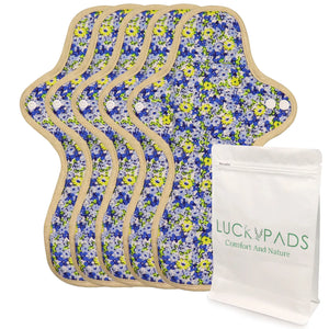 5-piece Organic Cotton Reusable Menstrual Pads for Heavy Flow(7 Patterns Optional)