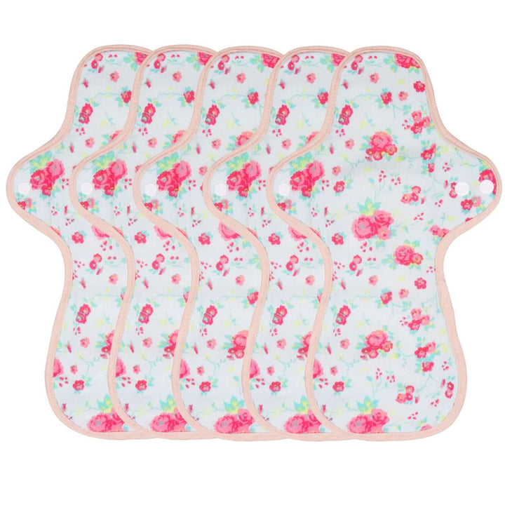5-piece Luckypads reusable menstrual pads for heavy flow, Night Pads