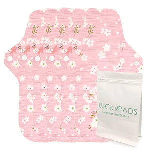 5-piece Organic Cotton Reusable Menstrual Pads for Heavy Flow(7 Patterns Optional)