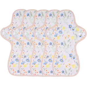 5-piece Luckypads reusable menstrual pads for heavy flow, Night Pads
