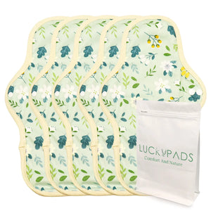 5-piece Organic Cotton Reusable Menstrual Pads for Heavy Flow(7 Patterns Optional)