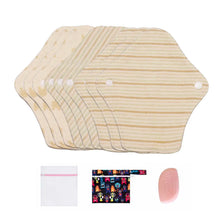 Load image into Gallery viewer, 9-Piece Organic Cotton Reusable Pantyliners(FREE Laundry Bag+Wet Bag+Stain-Removal Soap)
