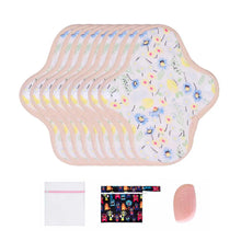 Load image into Gallery viewer, 9-Piece Organic Cotton Reusable Pantyliners(FREE Laundry Bag+Wet Bag+Stain-Removal Soap)
