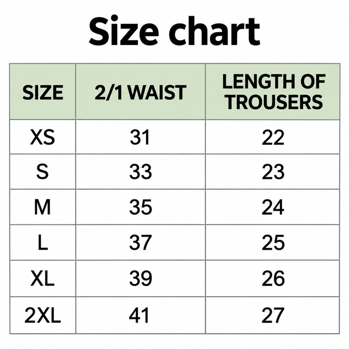 Size chart for Mid Rise Seamless Period Thong | ≈2 Regular Tampons | OEKO-TEX Certified | Free Wet Bag & Laundry Bag