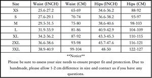 sizing chart of luckypads swim suit period