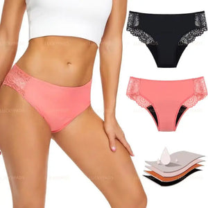 Front View of luckypads best lace period underwear