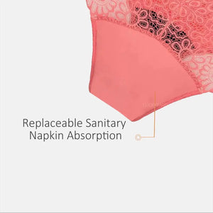 details of luckypads best lace period underwear, Pink