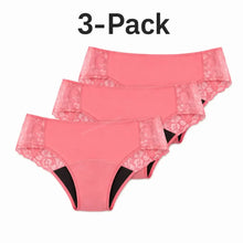 Load image into Gallery viewer, Lace Period Brief | ≈4 Regular Tampons | OEKO-TEX Certified | Free Wet Bag &amp; Laundry Bag
