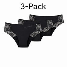 Load image into Gallery viewer, Lace Period Brief | ≈4 Regular Tampons | OEKO-TEX Certified | Free Wet Bag &amp; Laundry Bag
