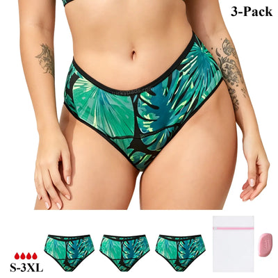 3-Pack Mid Rise Period Brief–40ml Absorbency | OEKO-TEX Certified(FREE Stain-Removal Soap & Laundry Bag)