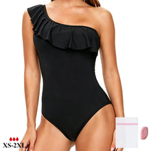 Load image into Gallery viewer, Front View of luckypads best period swimwear, Black
