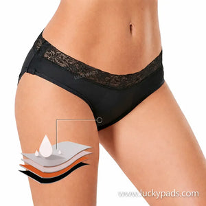 Front View of  luckypads detachable period underwear 