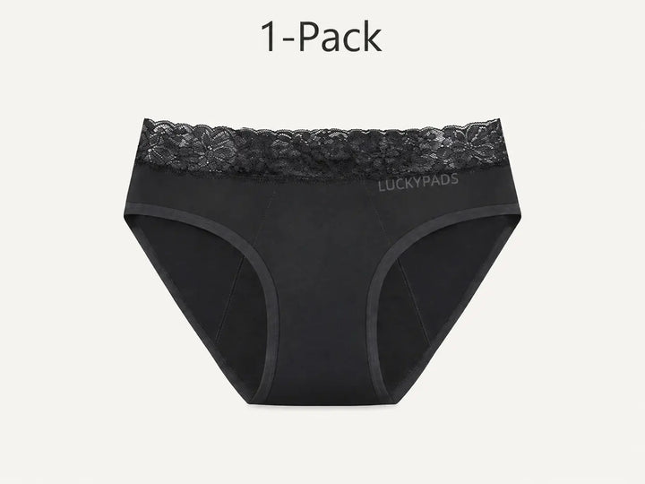 Detachable Lace Period Brief | ≈4 Regular Tampons | OEKO-TEX Certified | Free Wet Bag & Laundry Bag