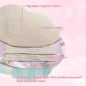 First Period Starter Kit for Teens | 2 Period Underwear, 3 Organic Cotton Reusable Pads & FREE Accessories