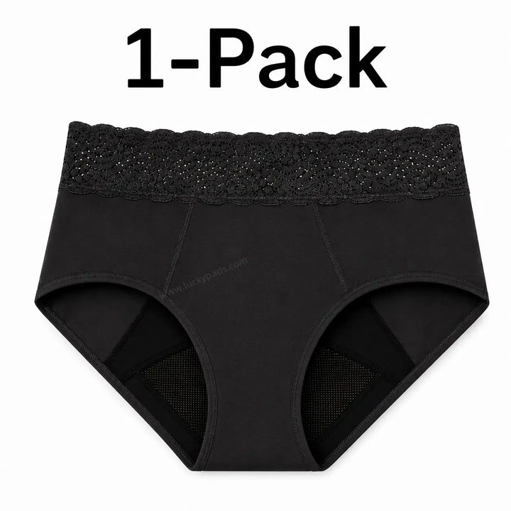 Lace Period Brief | ≈4 Regular Tampons | OEKO-TEX Certified | Free Wet Bag & Laundry Bag