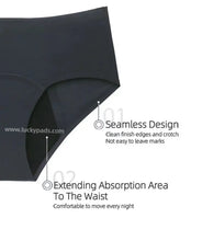 Load image into Gallery viewer, details of  luckypads ladies washable incontinence briefs .Black

