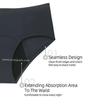 details of  luckypads ladies washable incontinence briefs .Black