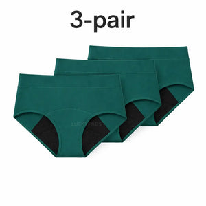 3-pair luckypads period briefs,Green