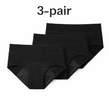 Load image into Gallery viewer, 3-pair luckypads period briefs,Black
