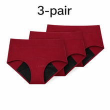 Load image into Gallery viewer, 3-pair luckypads period briefs,Red
