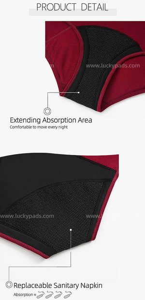 details of  luckypads period briefs